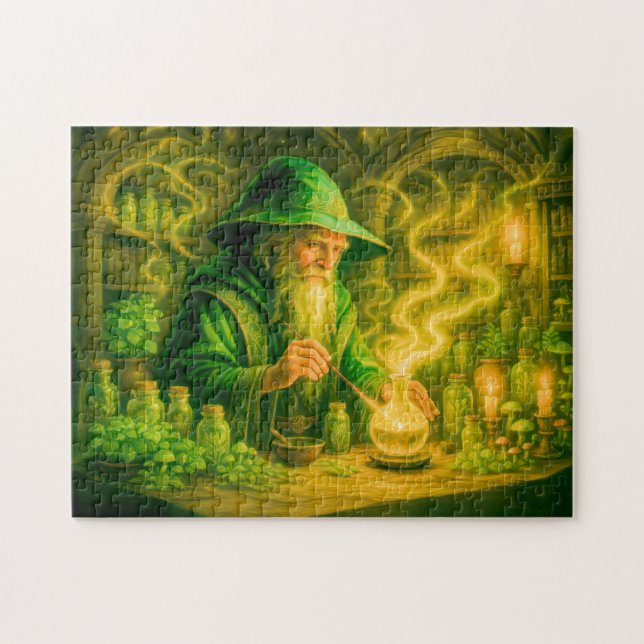 Quebra-cabeça Herbalist mage in mystical oil painting (Horizontal)