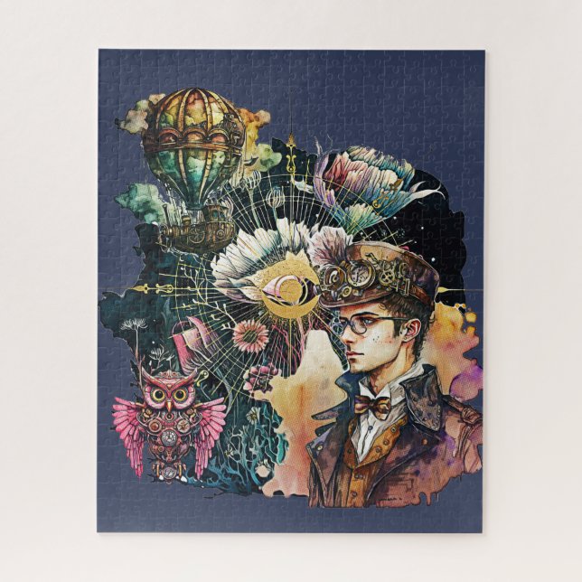 Quebra-cabeça Herói Steampunk - Uma Colagem (Vertical)
