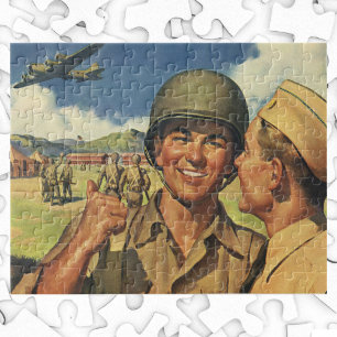 Quebra-cabeça Heróis Patrióticos Vintage, Homens de Avião Milita