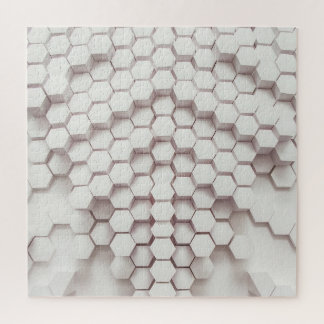 Quebra-cabeça Hexágono Branco | Jogo Americano Geométrico Modern