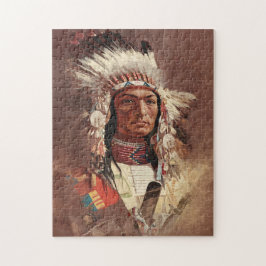 Quebra-cabeça Hiawatha - Retrato Chefe Indiano Nativo Americano