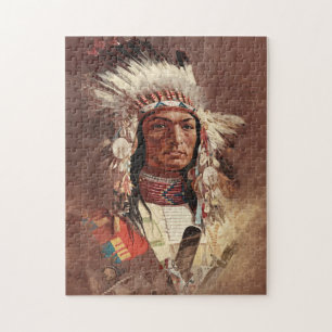 Quebra-cabeça Hiawatha - Retrato Chefe Indiano Nativo Americano