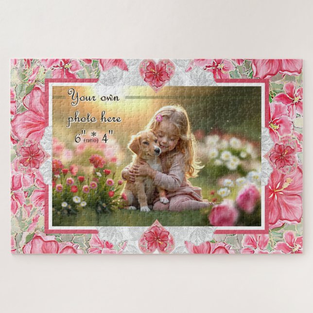 Quebra-cabeça Hibiscus e rendas RED (Horizontal)