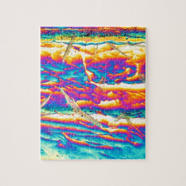 Quebra-cabeça Hidróxido de potássio sob um microscópio (Vertical)