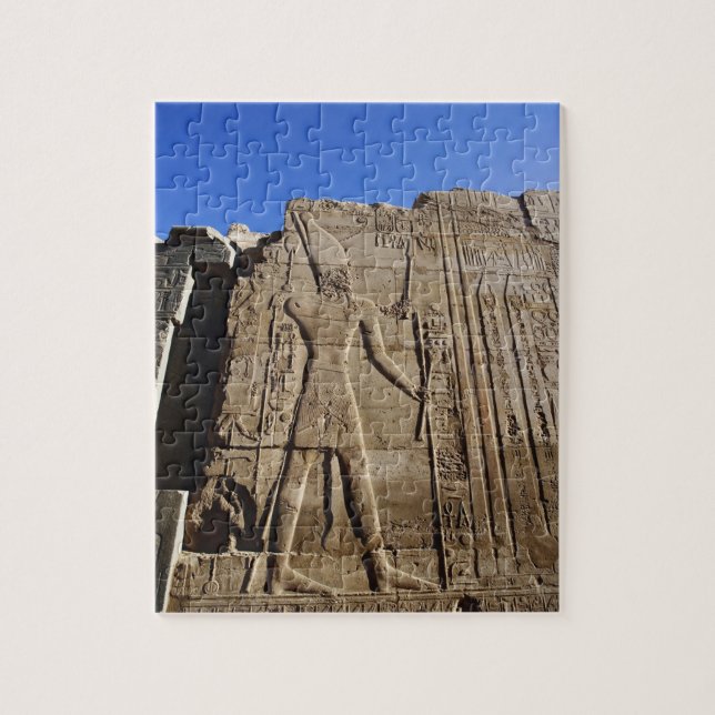 Quebra-cabeça Hieróglifos antigos na parede, Templo de Karnak, (Vertical)