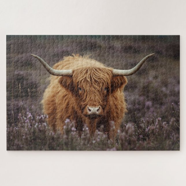 Quebra-cabeça Highland Cow Jigsaw Puzzle (Horizontal)