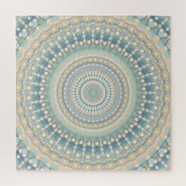 Quebra-cabeça Hippie Trippy Ecletica Pastel Boho Groovy Mandala (Vertical)