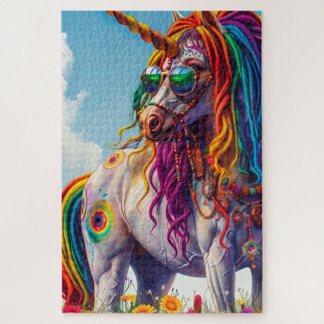 Quebra-cabeça Hippie Unicorn (Vertical)