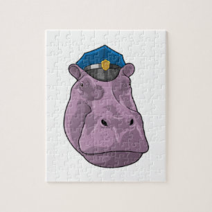 Quebra-cabeça Hippo como agente da Polícia