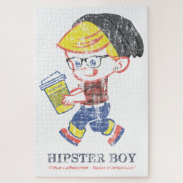 Quebra-cabeça Hipster Boy angustiou a ilustração de paródia de v