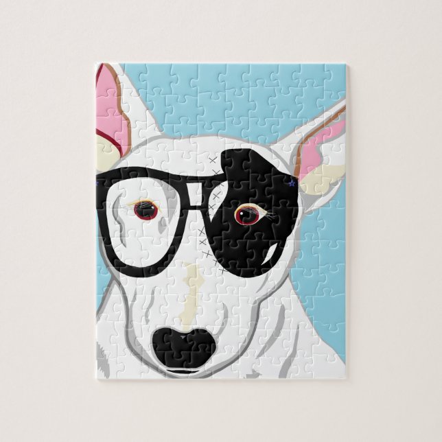 Quebra-cabeça Hipster bull terrier (Vertical)