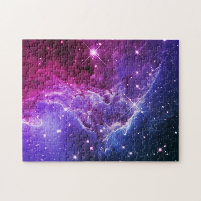 Quebra-cabeça Hipster Roxo Ombre Cabeça de Macaco Nebulosa (Horizontal)