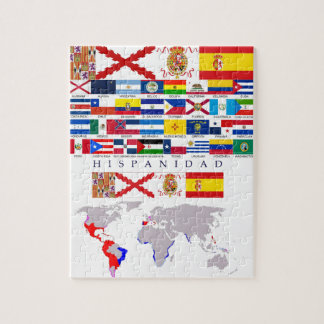 Quebra-cabeça HISPANIDAD orígen con mapa. Puzzle
