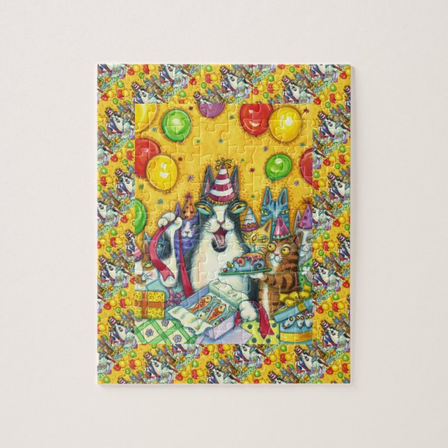 QUEBRA-CABEÇA HISS N' FITZ CATS, KITTENS, CAMUNDONO, ANIVERSÁRIO (Vertical)