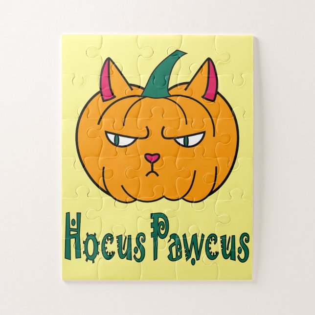 Quebra-cabeça Hocus pawcus Halloween abóbora gengibre magia (Vertical)