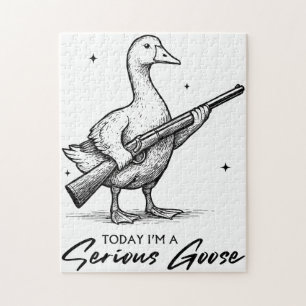 Quebra-cabeça Hoje eu sou um ganso de ganso sério com arma