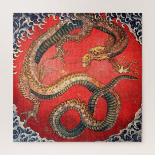 Quebra-cabeça Hokusai Dragon Japonês Katsushika Hokusai