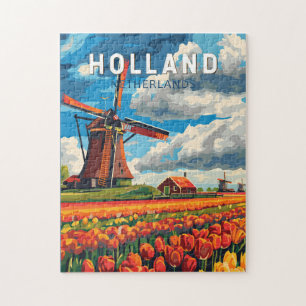 Quebra-cabeça Holland Netherlands Viagem Art Vintage