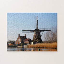 Quebra-cabeça Hollandse Molen aan de waterkant.