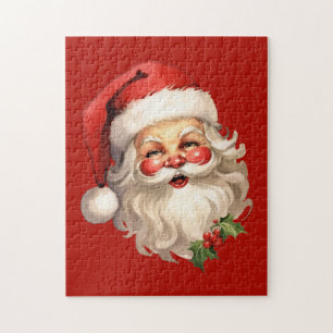 Quebra-cabeça Holly Jolly Santa Claus Retro Natal