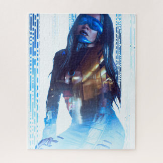 Quebra-cabeça Holograma neo do Android do Cyberpunk
