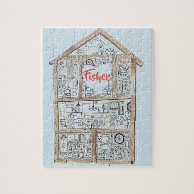 Quebra-cabeça Home personalizado do coração (Vertical)