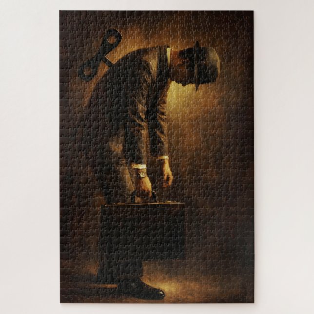 Quebra-cabeça Homem de Escritório a Pilhas Rotina Surreal de Tra (Vertical)