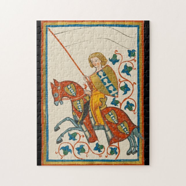 Quebra-cabeça Homem no Codex Manesse do Século 14 Horseback (Vertical)