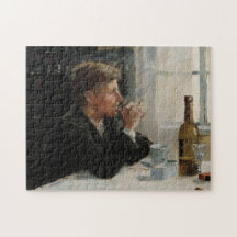 Homem sentado perdido na Mesa