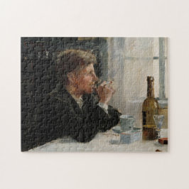 Quebra-cabeça Homem sentado perdido na Mesa