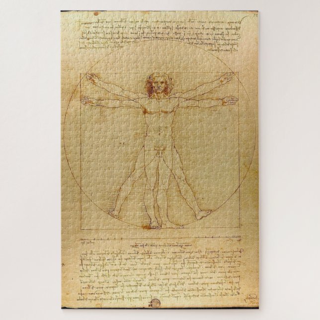 Quebra-cabeça Homem Vitruviano por Leonardo da Vinci (c. 1490) (Vertical)