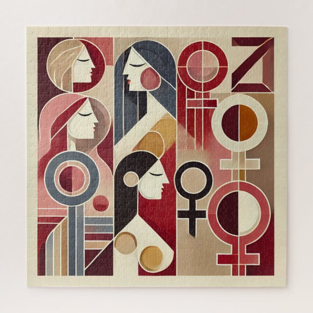 Quebra-cabeça Homenagem geométrica à Abstrato (Vertical)