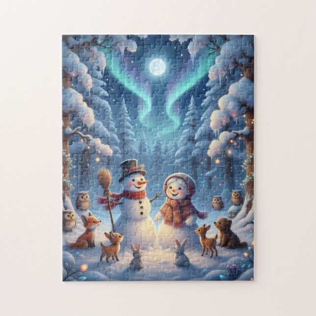 Quebra-cabeça Homens de Neve Bosques de Inverno (Vertical)