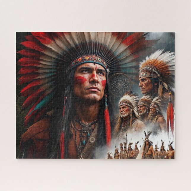 Quebra-cabeça Homens Nativos Americanos (Horizontal)