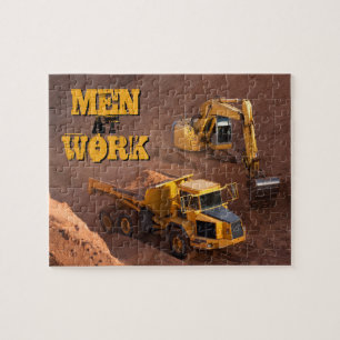 Quebra-cabeça Homens no Trabalho Digger e Caminhão