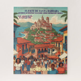 Quebra-cabeça Honduras Fuerte de Santa Barbara Retro poster