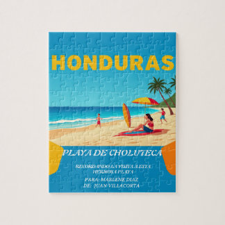 Quebra-cabeça  Honduras PLAYA DE CHOLUTECA Retro poster