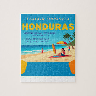 Quebra-cabeça Honduras PLAYA DE CHOLUTECA Retro poster