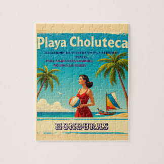 Quebra-cabeça Honduras PLAYAS CHOLUTECA Retro poster