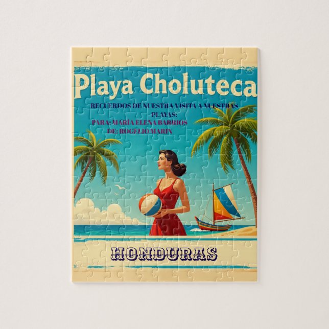 Quebra-cabeça  Honduras PLAYAS CHOLUTECA Retro poster (Vertical)