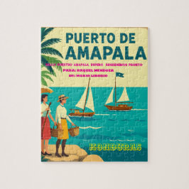 Quebra-cabeça  Honduras Puerto AMAPALA Retro poster