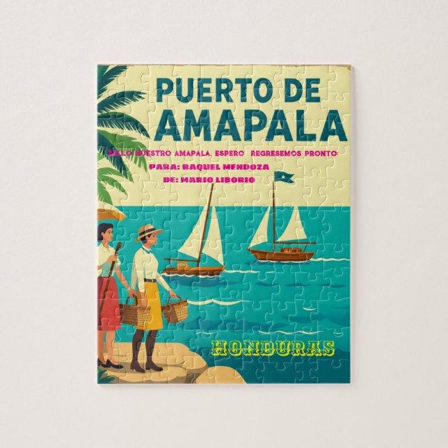 Quebra-cabeça  Honduras Puerto AMAPALA Retro poster (Vertical)