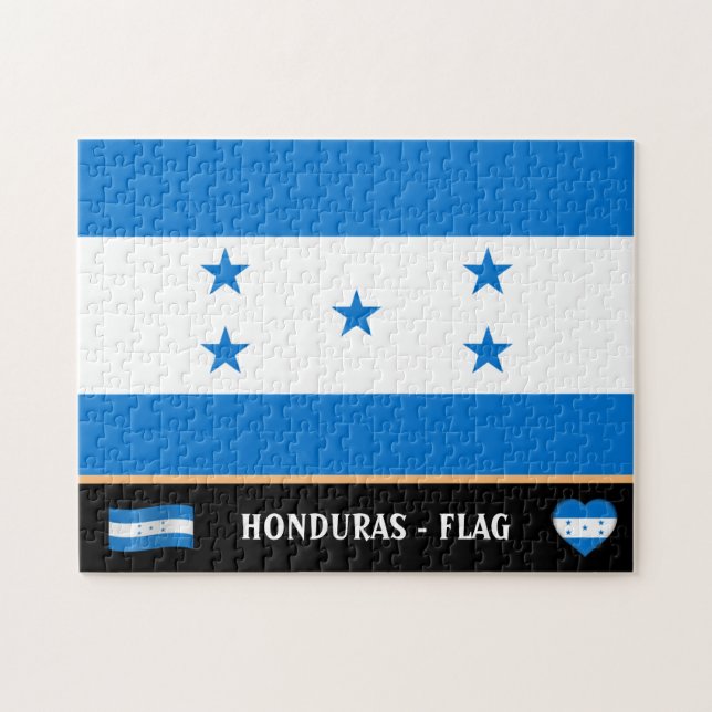 Quebra-cabeça Honduras Sinalizador e país de Honduras / Honduras (Horizontal)