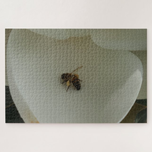Quebra-cabeça Honey Bee on Flower Jigsaw Puzzle (Horizontal)