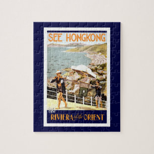 Quebra-cabeça Hong - kong Vintage cartaz de viagem