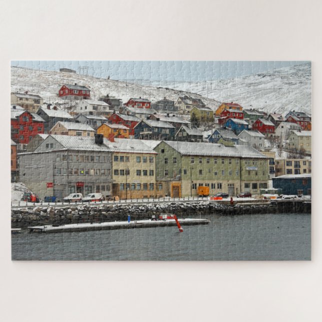 Quebra-cabeça Honningsvåg, Noruega 1014-pc (Horizontal)