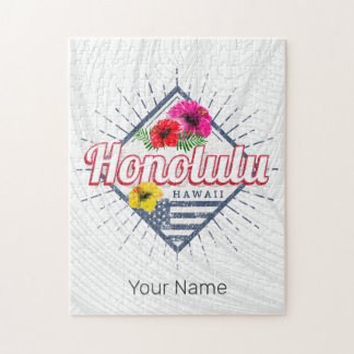 Quebra-cabeça Honolulu City Hawaii Estados Unidos Vintage EUA