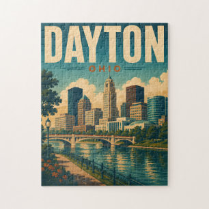 Quebra-cabeça Horizonte de Dayton Ohio Antigo