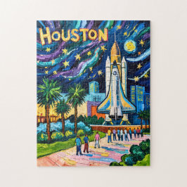 Quebra-cabeça Horizonte de Houston Centro Espacial Foguete Van G