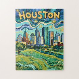 Quebra-cabeça Horizonte de Houston Marco Colorido Van Gogh Vinta